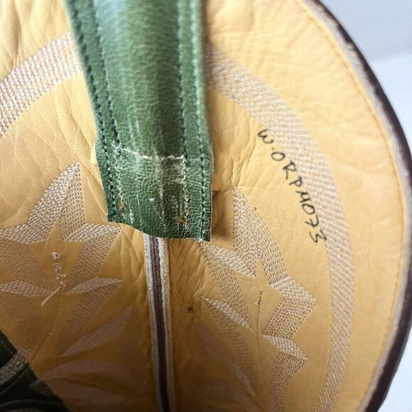 Rod Patrick Mens Cowboy Boots 11AAAA Brown Smooth Ostrich Leather Sole Round Toe - Picture 11 of 12